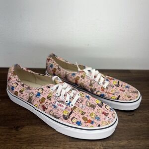 Vans X Peanuts Dance Party Sneaker Shoes Pink M8.5/W10 Charlie Brown Snoopy